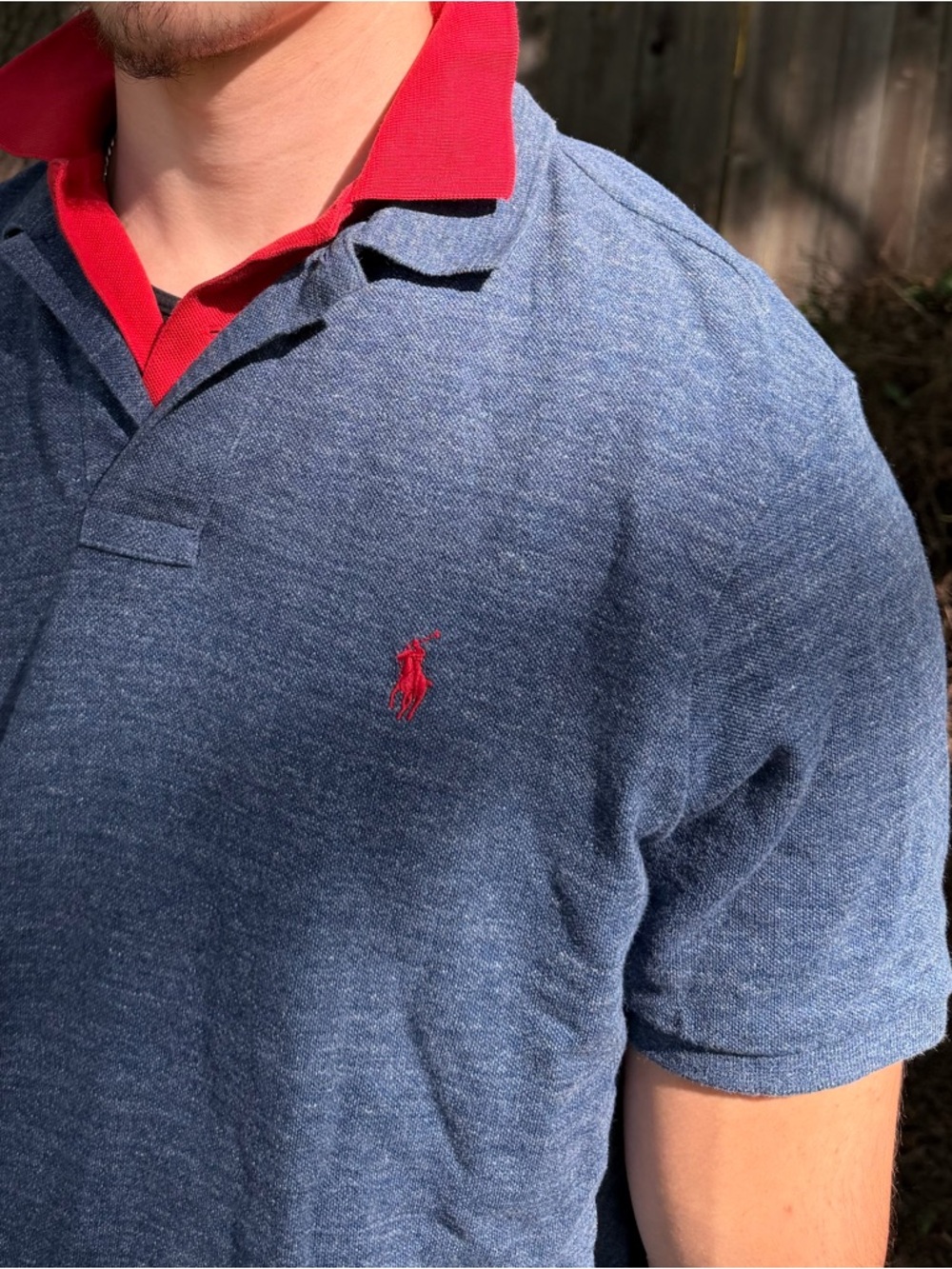 Ralph Lauren Navy Heather Polo SHIRT RED PONY LOGO EMBROIDERED MEN TENNIS RUGBY - Picture 10 of 16